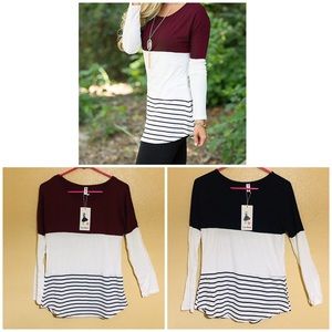 2 long sleeves tunics shirts size S